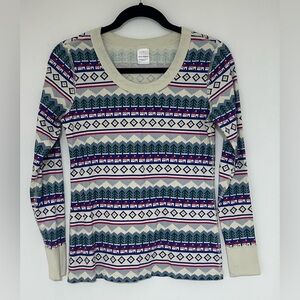 Hanna Andersson Women’s Holiday Long John Pajama Top NWOT Size Small